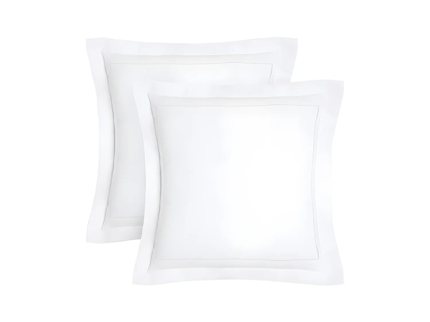 Federe per guanciale con ricami 63 x 63 cm in Percalle di cotone Bianco - Lotto di 2 - CHARMY