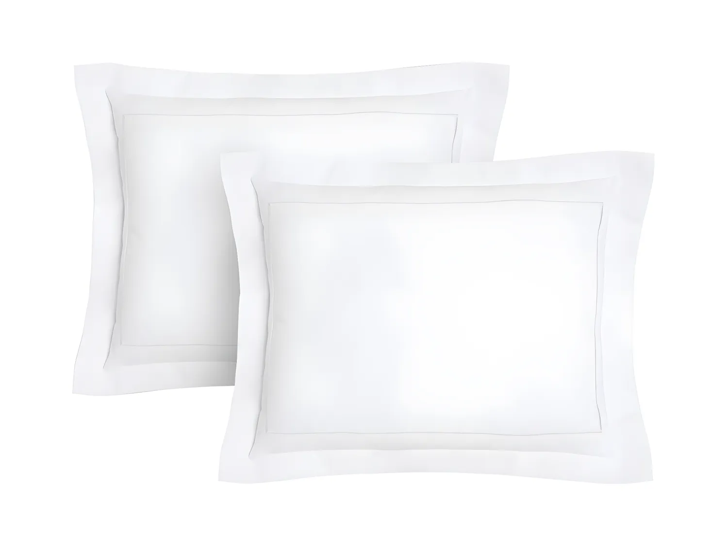Kopfkissenbezug bestickt 2er-Set - 50x70 cm - Baumwollperkal - Weiß - CHARMY