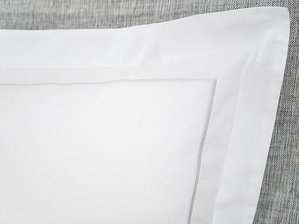 Lot de 2 taies d'oreiller percale de coton 80 fils/cm² - 50 x 70 cm - Blanc - CHARMY de PALACIO