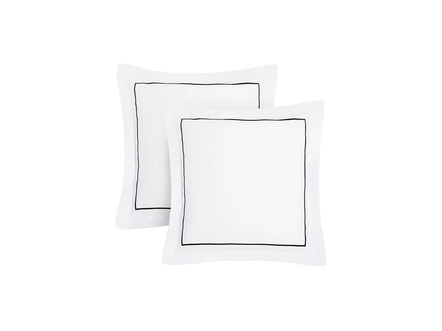 Juego de cama de percal de algodón con bordado CHARMY - funda de edredón de 220 x 240 cm + 2 fundas de almohada de 63 x 63 cm - blanco y antracita