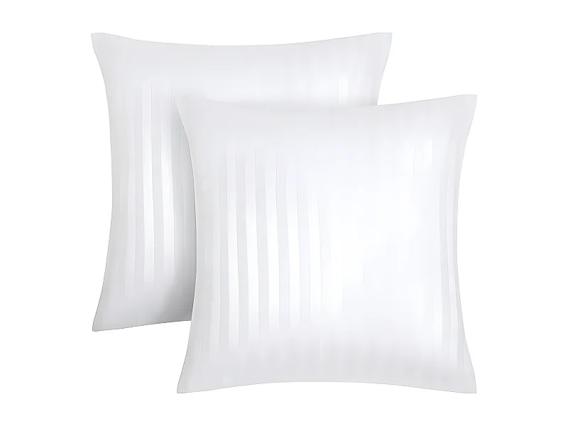 Lot de 2 taies d'oreiller en satin 92 fils/cm² - 63 x 63 cm - Blanc - ABILY de PALACIO