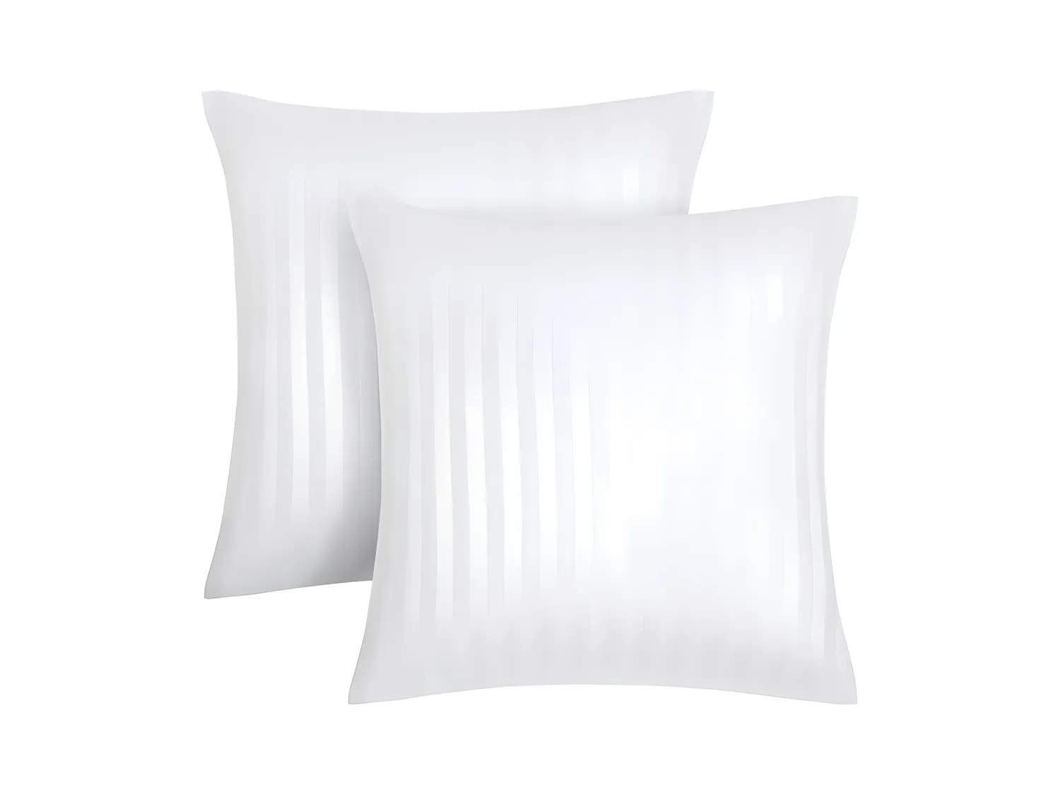 Lot de 2 taies d'oreiller en satin 92 fils/cm² - 63 x 63 cm - Blanc - ABILY de PALACIO