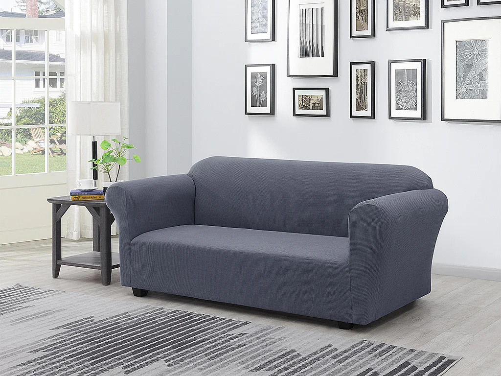 Tänjbart sofföverdrag för 3-sits soffa 60-110 x 180-230 cm - Antracitgrå - NAPLES