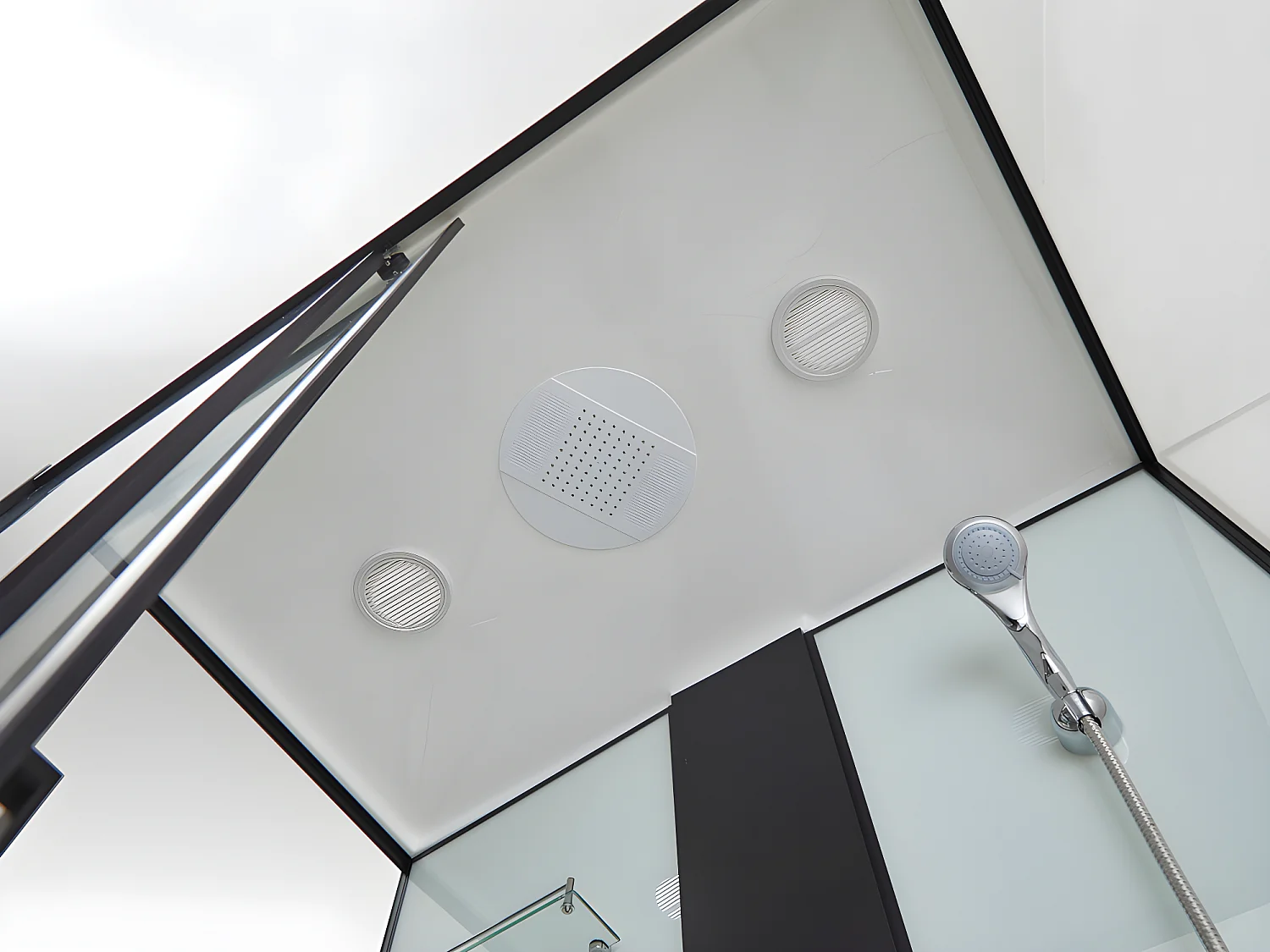 Cabine de duche de hidromassagem PRIMEA - 2 zonas com jatos de massagem - C120 x L80 x A215 cm - Função chuva tropical e cabeça de chuveiro