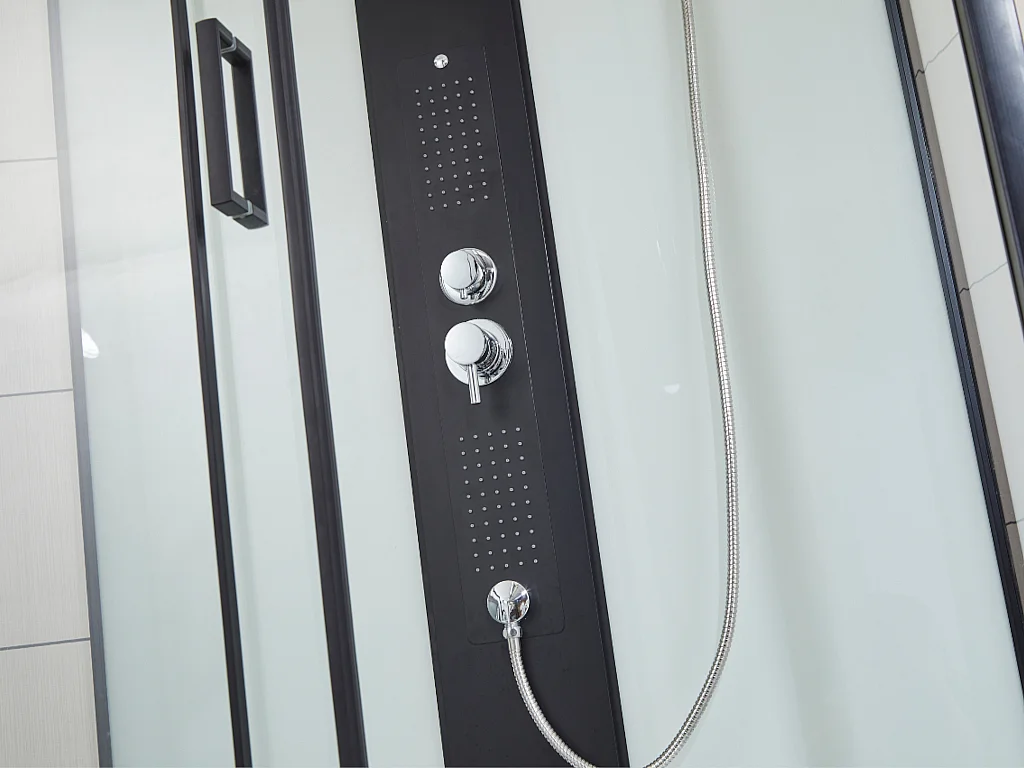 Brusesæt med hydromassage og tropisk regn funktion inklusiv håndbruser 90 × 90 × 215 cm PRIMEA