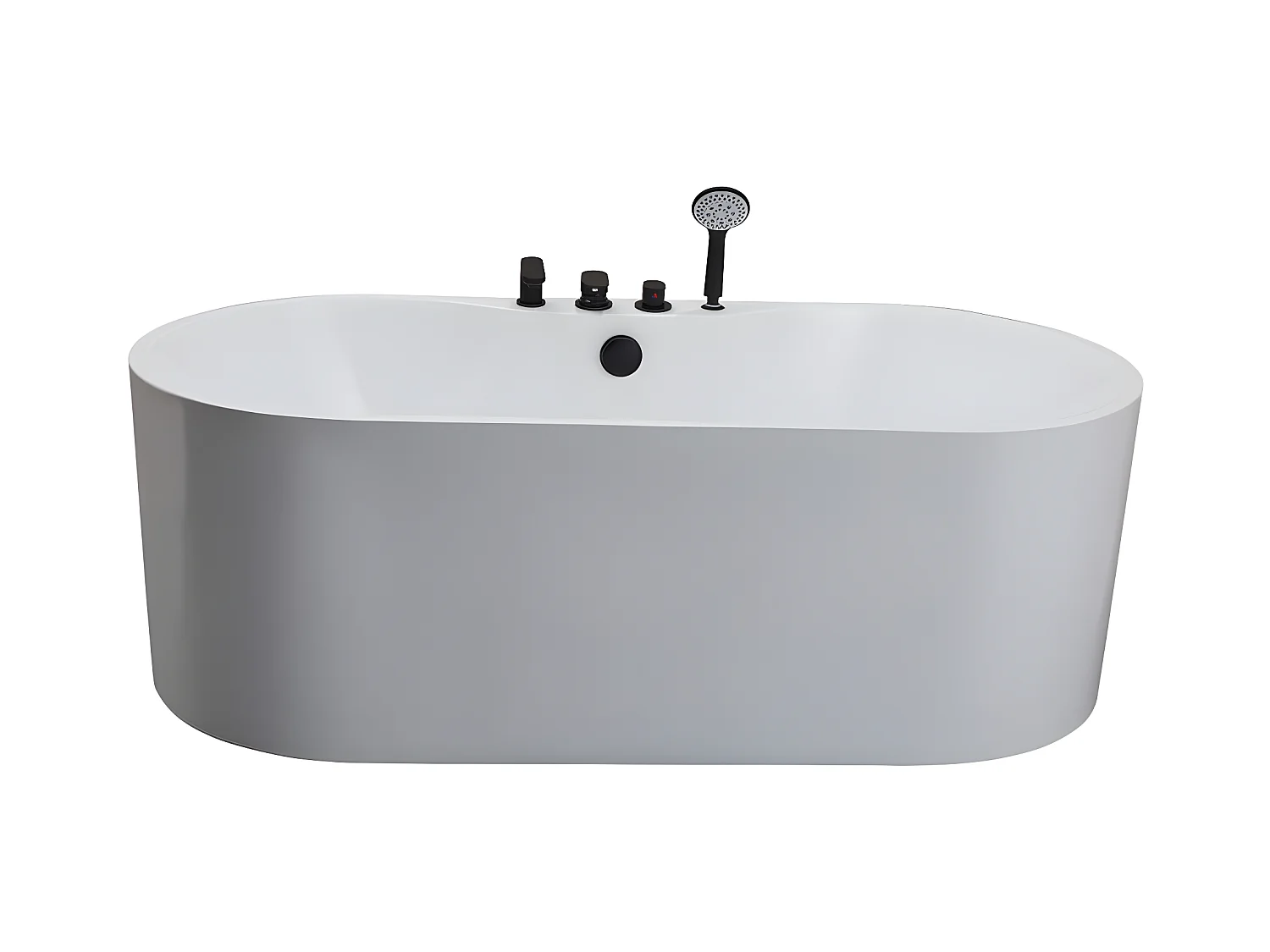 Baignoire îlot STEPONA avec robinetterie - 195 L - 150*75*58 cm - Blanche