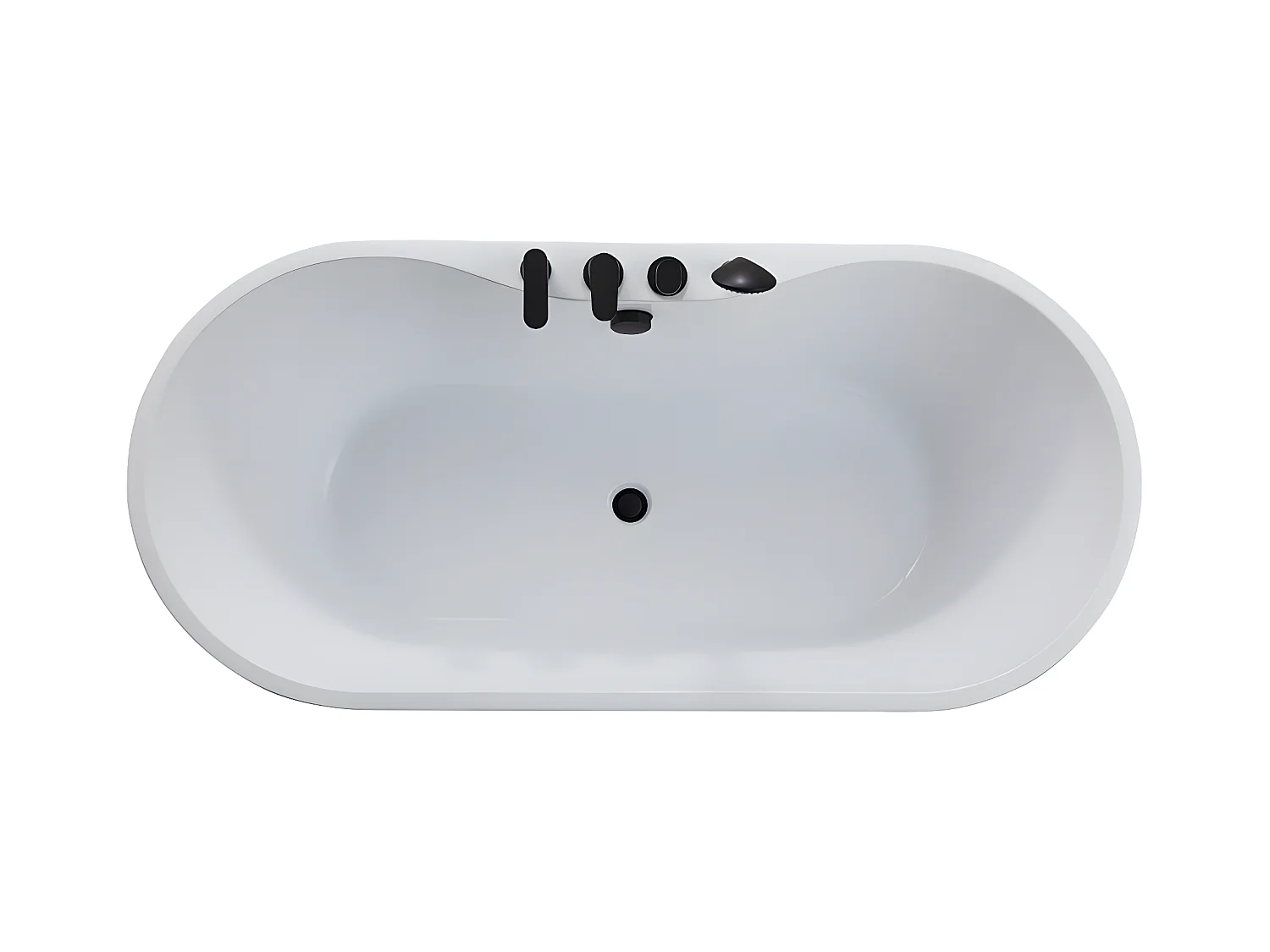 Baignoire îlot STEPONA avec robinetterie - 195 L - 150*75*58 cm - Blanche