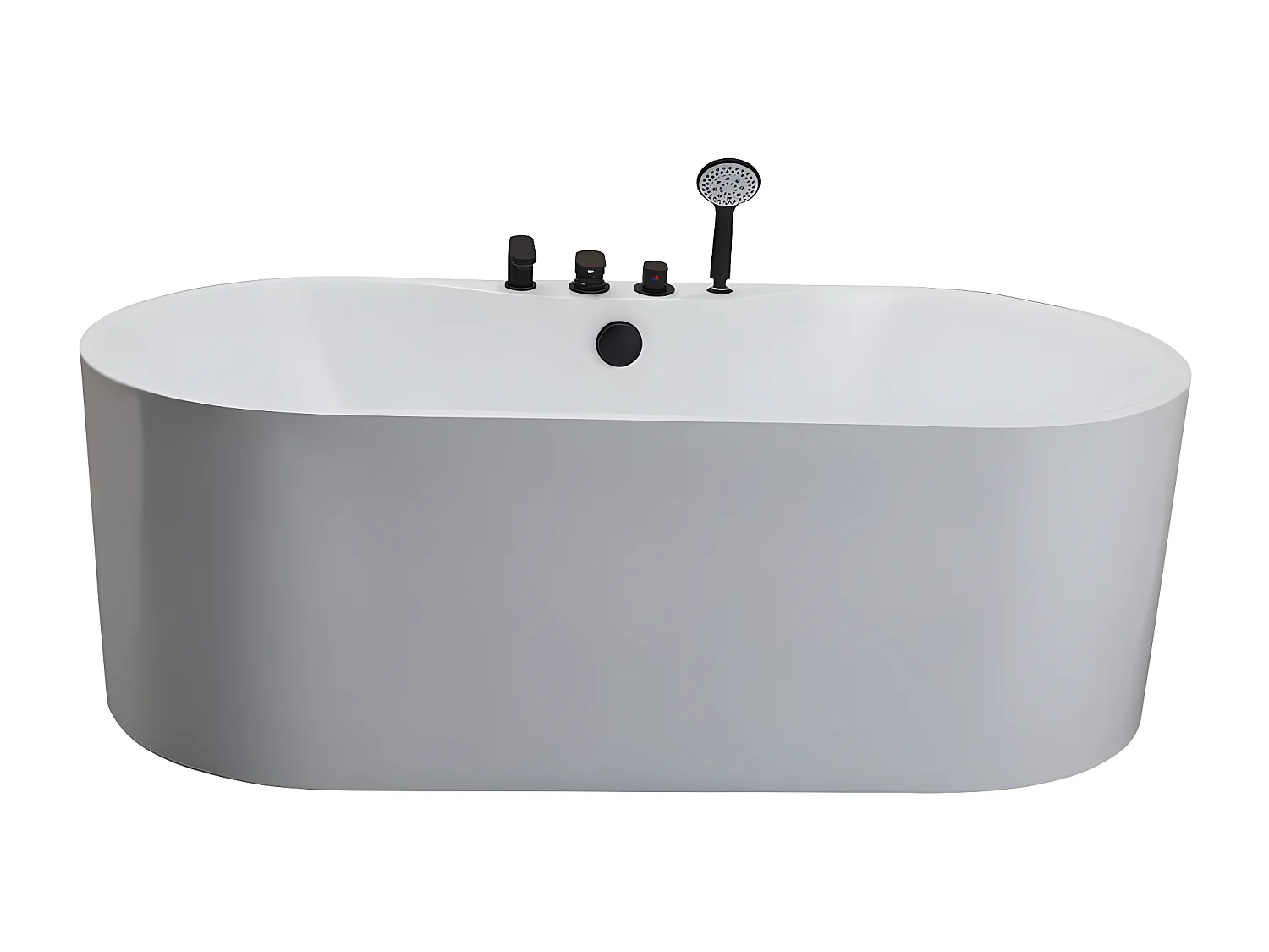 Baignoire îlot STEPONA avec robinetterie - 195 L - 150*75*58 cm - Blanche