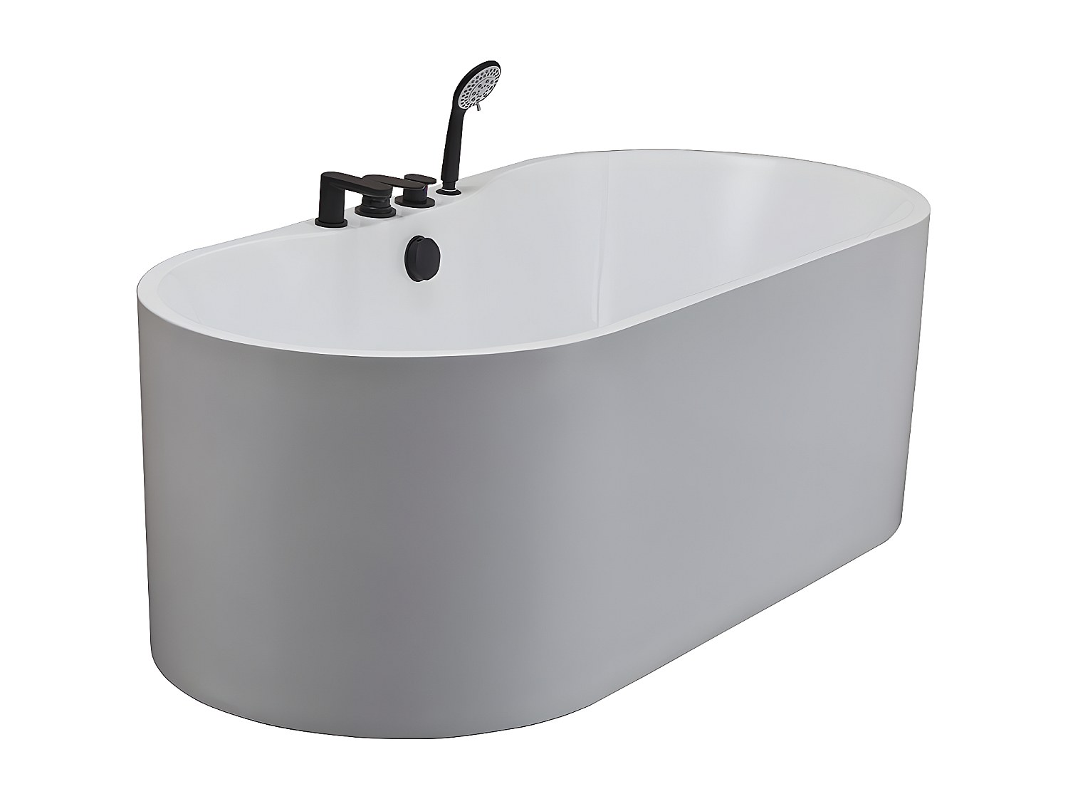 Freistehende Badewanne mit Armaturen - 195 L - B. 150 x T. 75 x H. 58 cm - günstig online kaufen