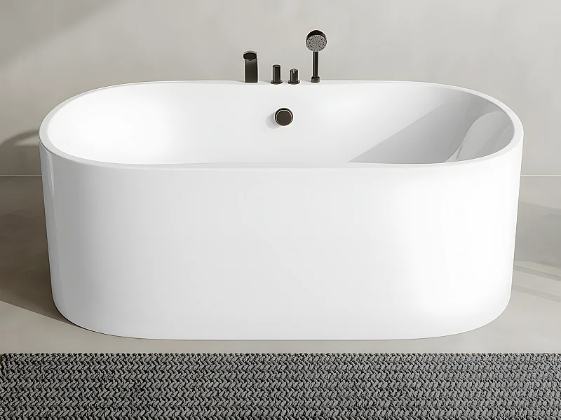 Vasca da bagno freestanding con rubinetto - 195 L - 150x 75 x 58 cm - Bianco - STEPONA
