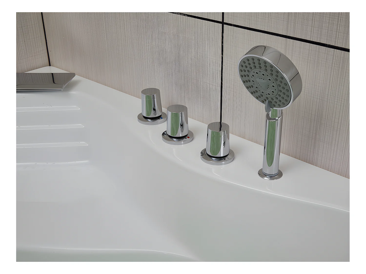 Vasca angolare per balneoterapia con sistema a cascata 2 posti 350 litri 150 x 150 x 60 cm - AGLENA