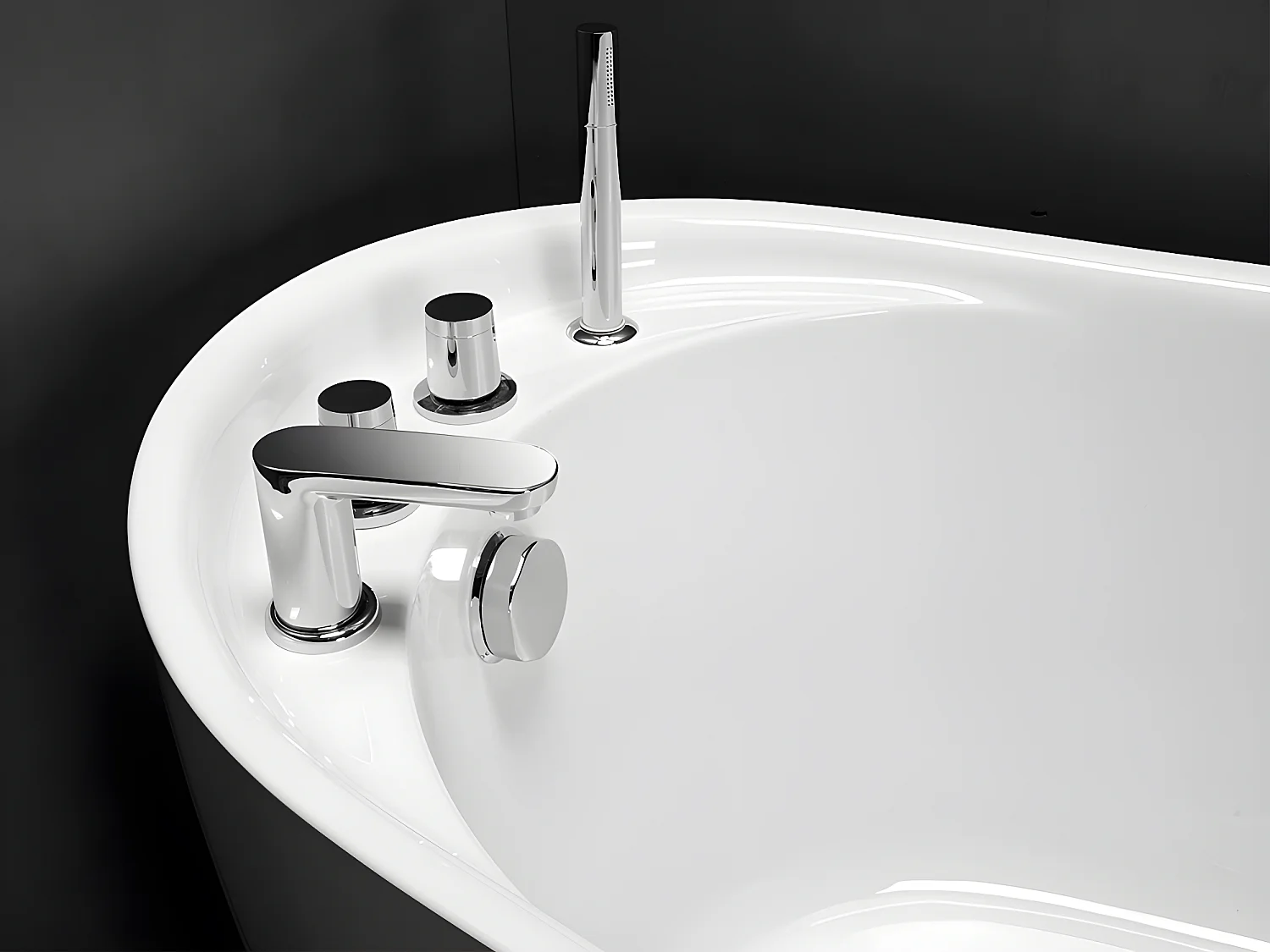 Vrijstaande badkuip NATALIA - eenpersoons - 220L- 150x75xH70cm - Wit