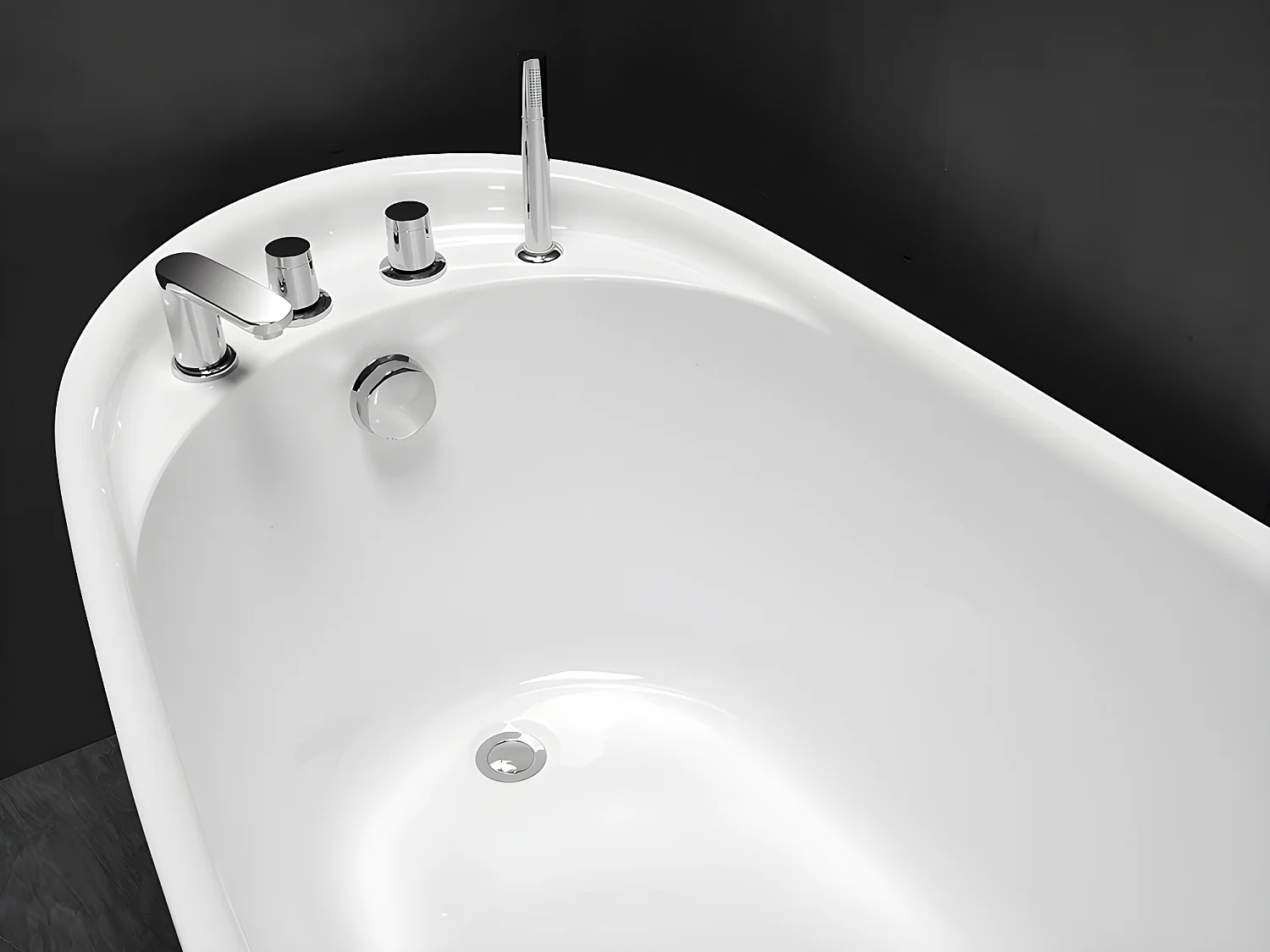 Vrijstaande badkuip NATALIA - eenpersoons - 220L- 150x75xH70cm - Wit