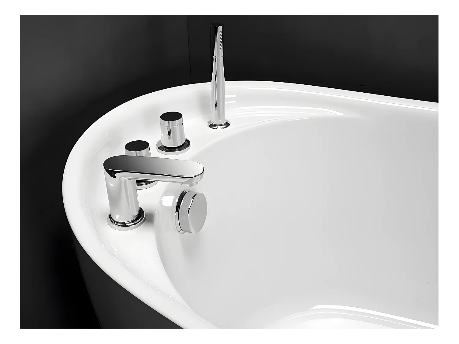 Freistehende Badewanne - 150 x 75 x 70 cm - 220 L - Weiß - NATALIA