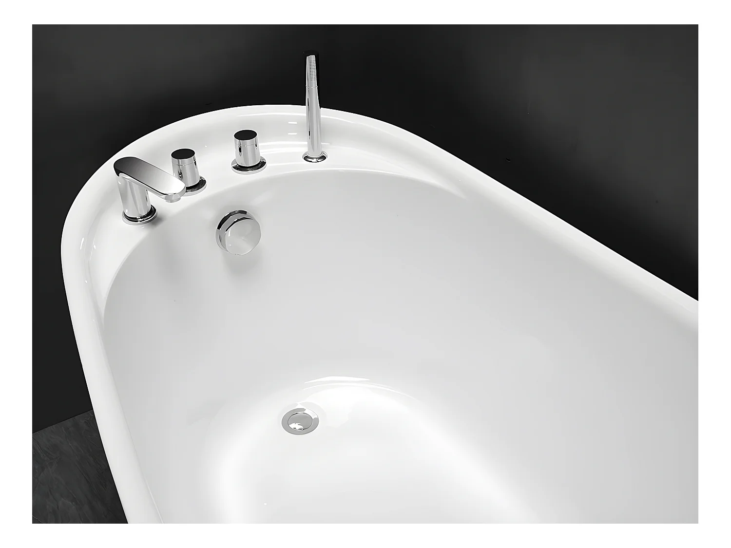 Freistehende Badewanne - 150 x 75 x 70 cm - 220 L - Weiß - NATALIA