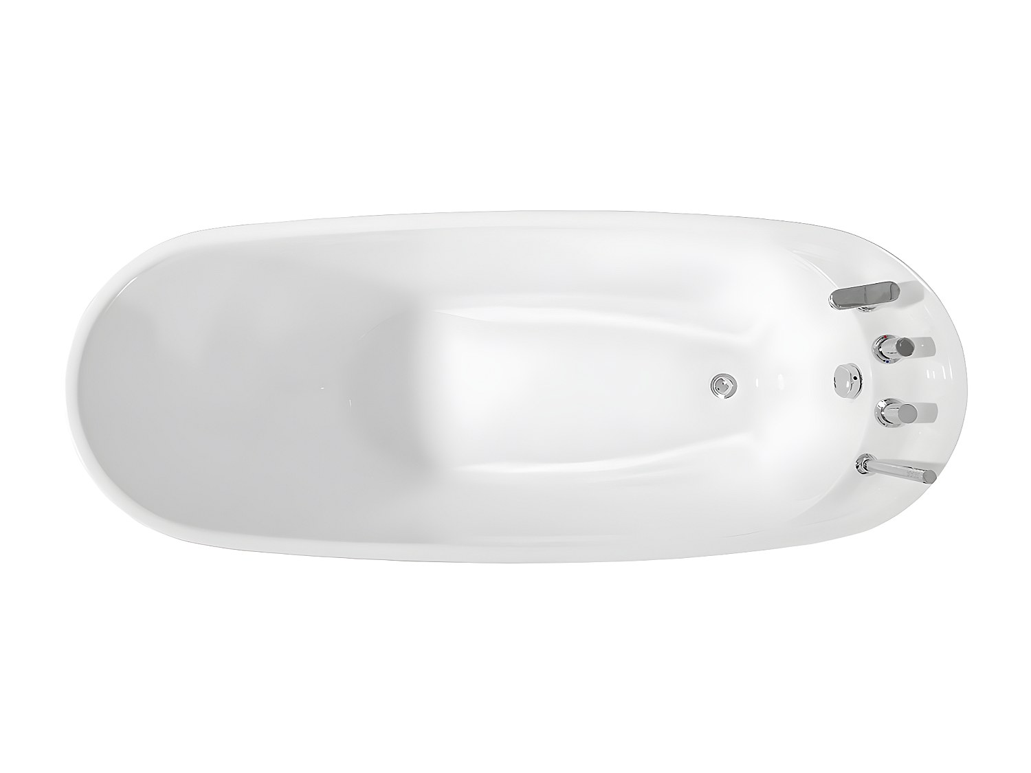 Freistehende Badewanne - 150 x 75 x 70 cm - 220 L - Weiß - NATALIA günstig online kaufen