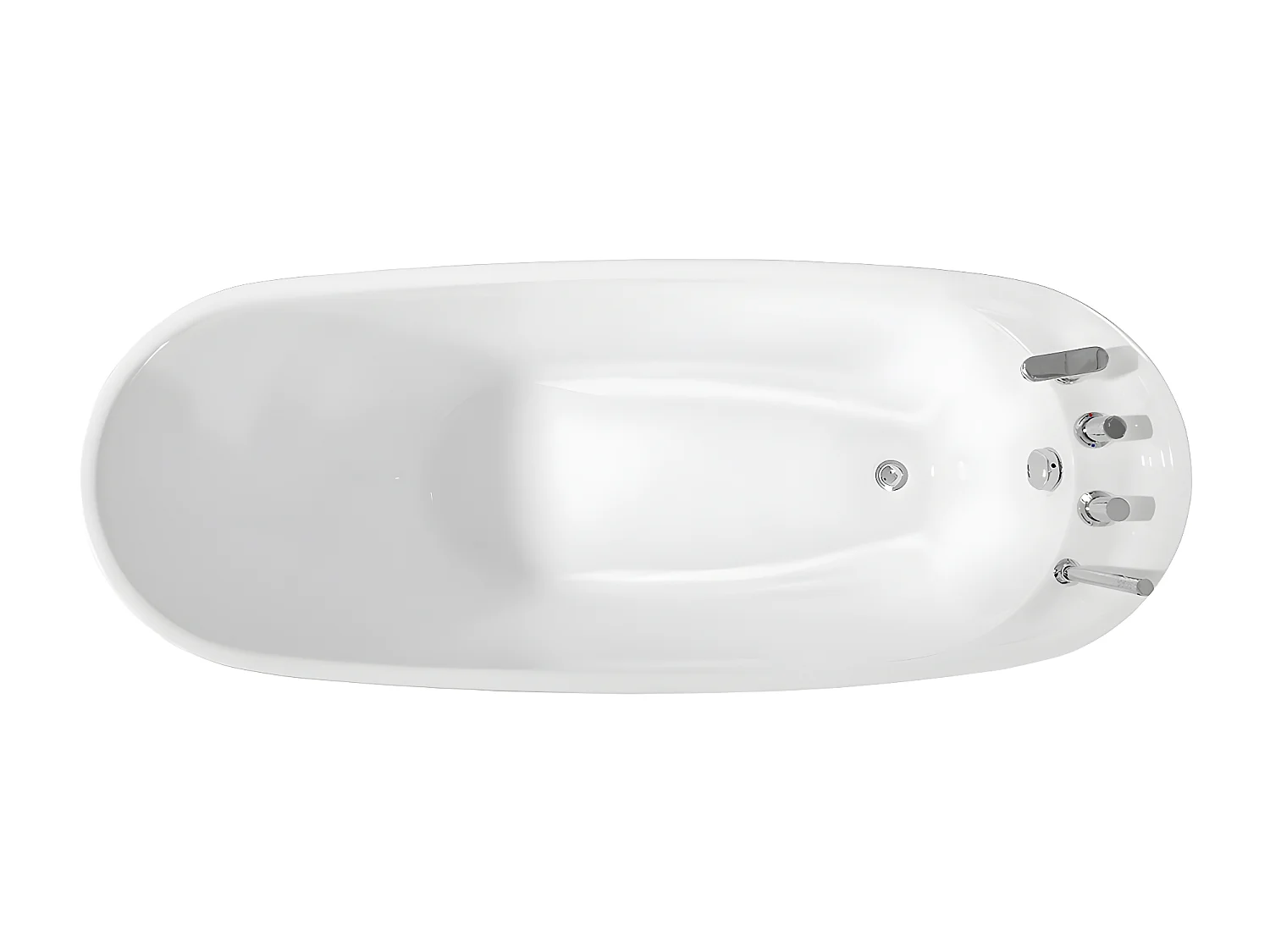 Fritstående badekar NATALIA med armaturer - 220L - L150 x B75 x H70cm - Hvid