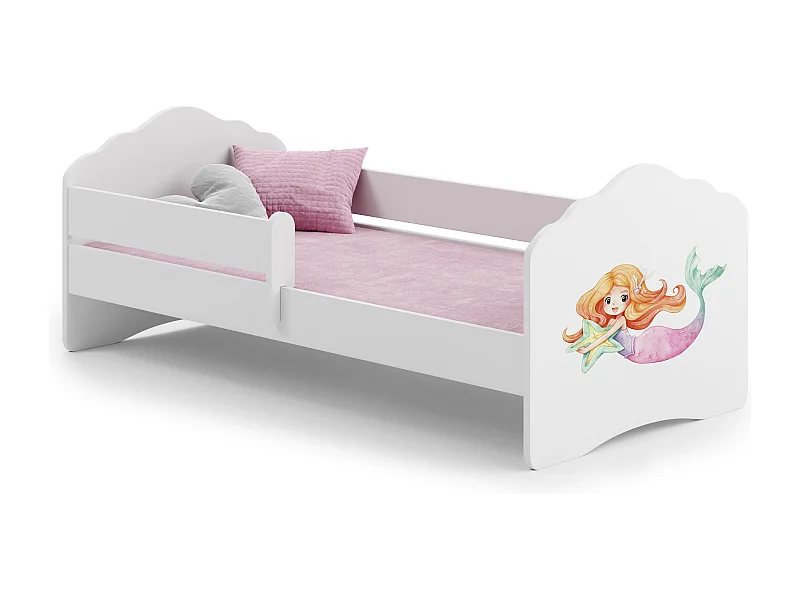 Cama de criança 140 x 70 colchão e estrado incluídos Kobi Wave Mermaid