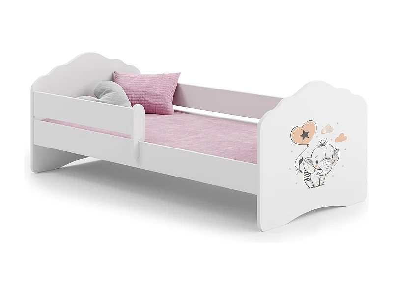 Cama de criança 140 x 70 colchão e estrado incluídos Kobi Wave Elephant