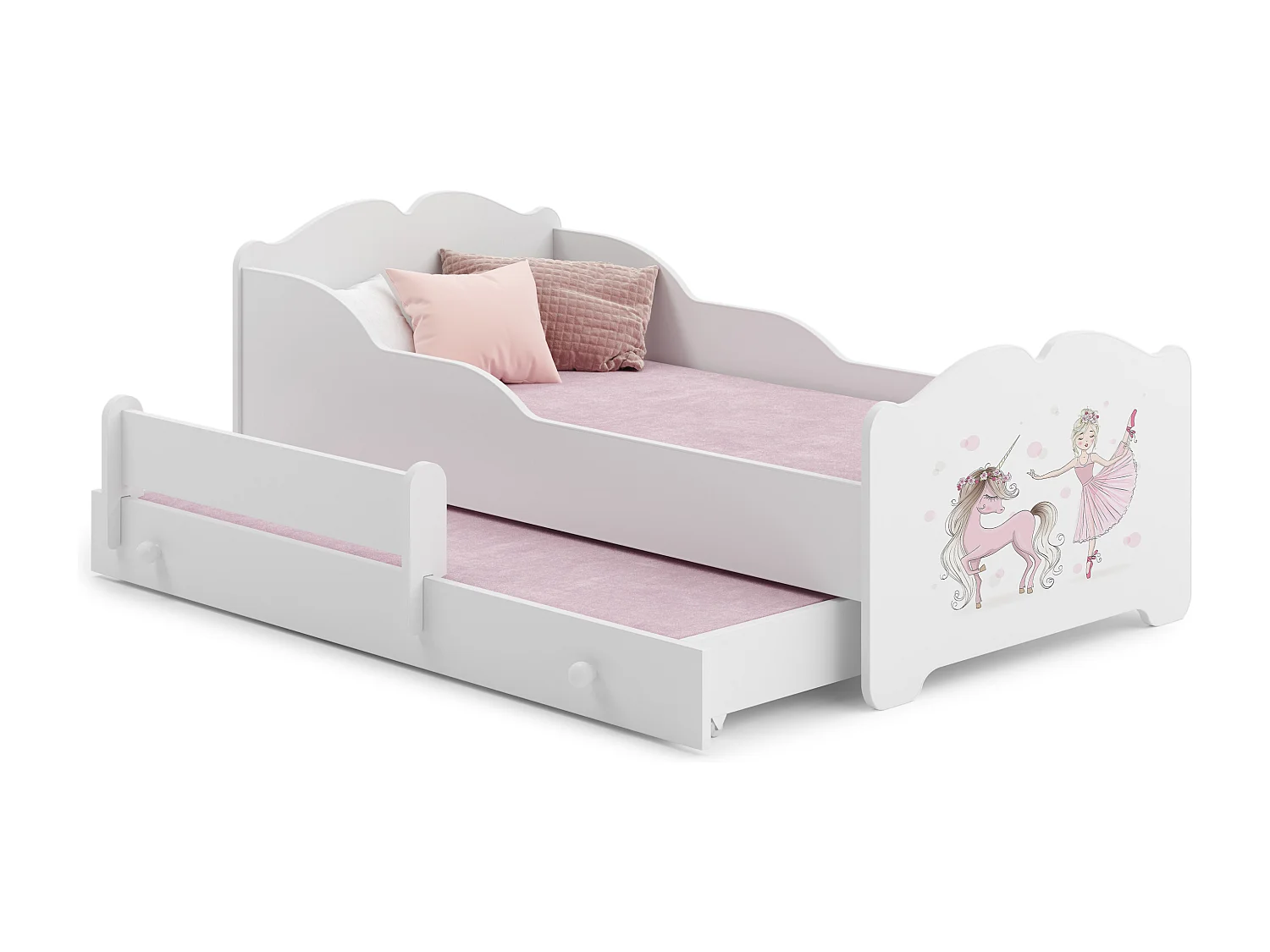 Lit double Anna 160x80 avec graphismes pour enfants