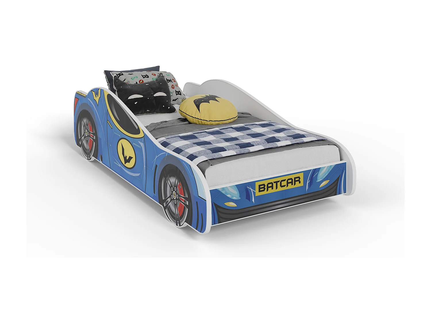 Lit enfant BATCAR160x80 avec matelas et cadre inclus