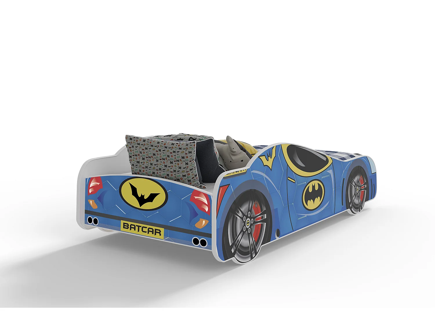 Lit enfant BATCAR160x80 avec matelas et cadre inclus