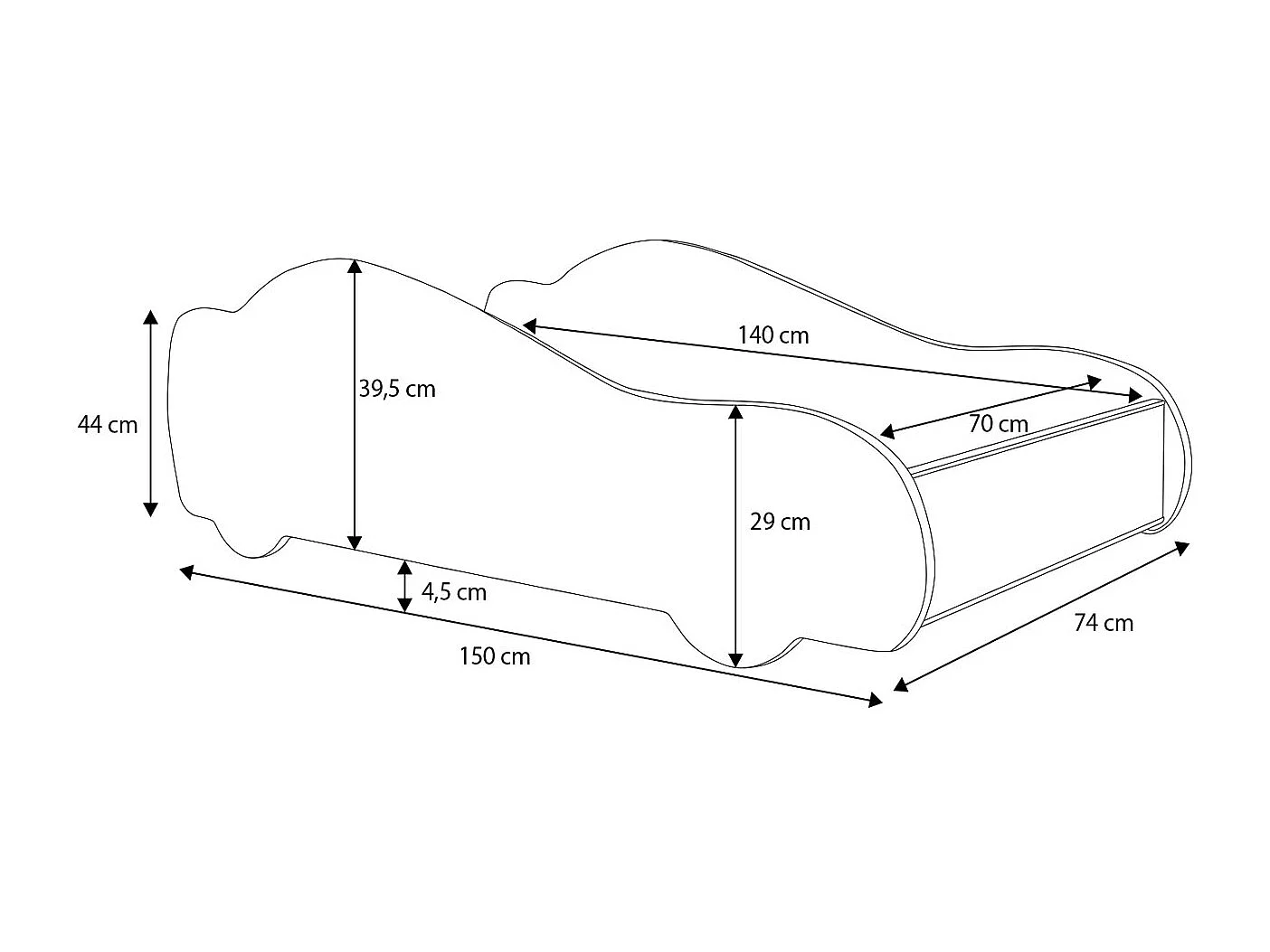 Cama de criança 140 x 70 cm com colchão e estrado incluídos Kobi Pink Car