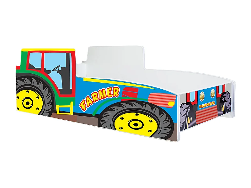 Cama de criança com colchão e estrado incluídos 160 x 80 Kobi Tractor Colorful