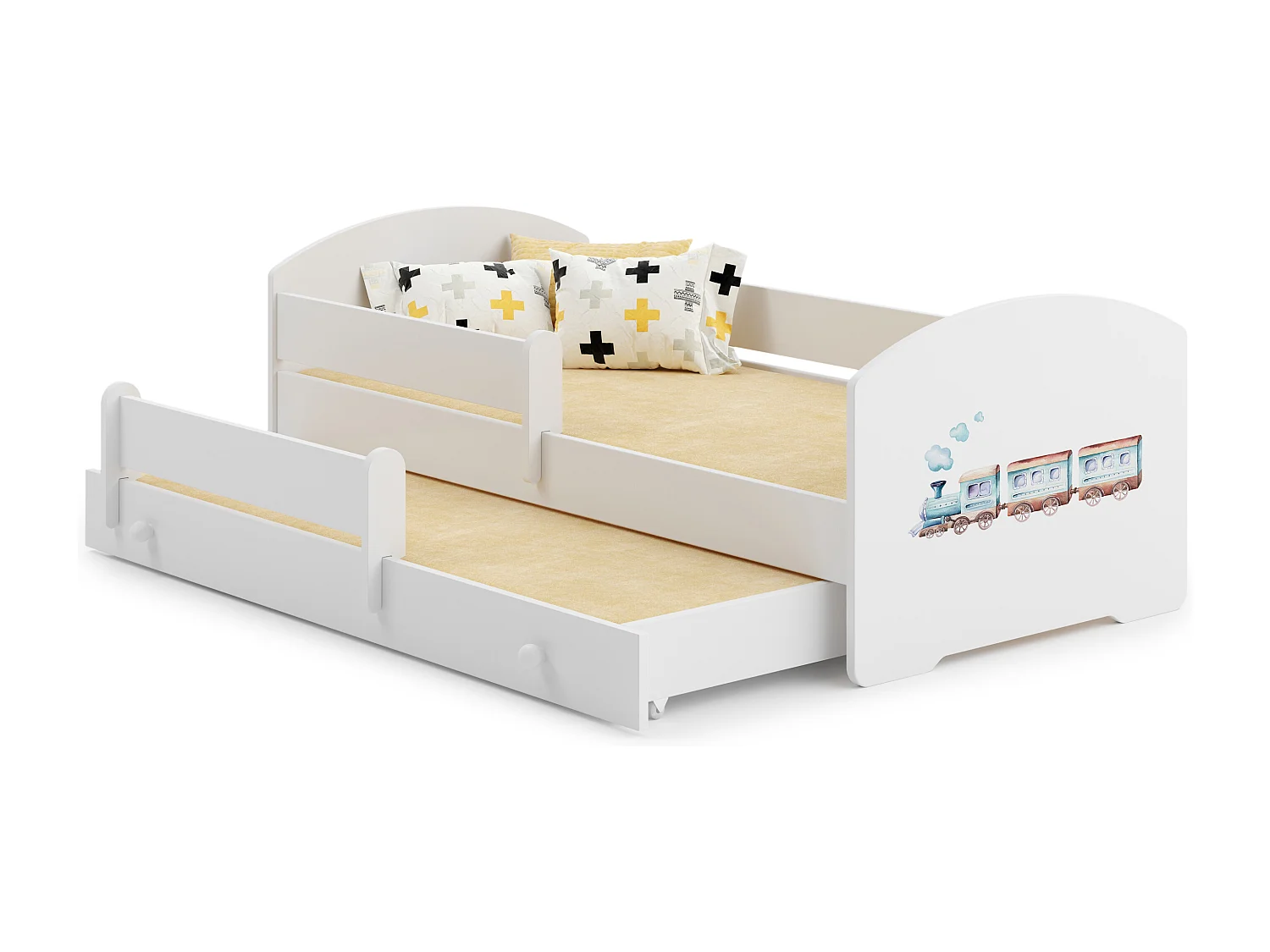 Cama dupla 160 x 80 com colchões e estrados incluídos Kobi Luk Train