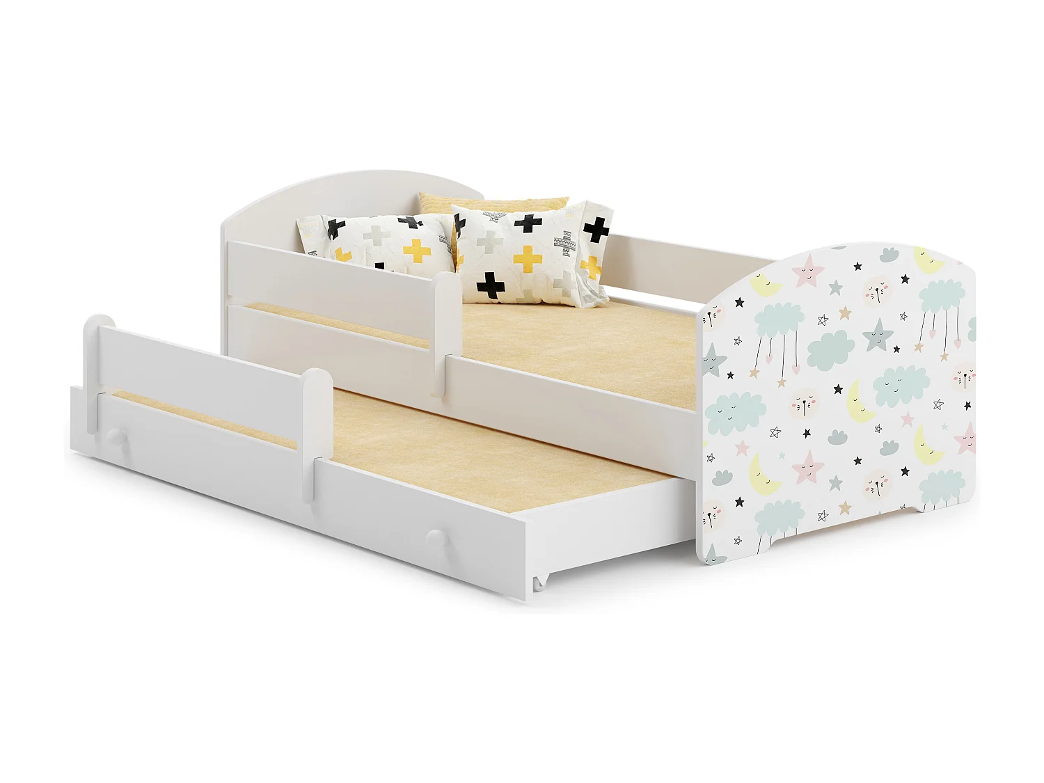 Cama dupla 160 x 80 com colchões e estrados incluídos Kobi Luk Stars