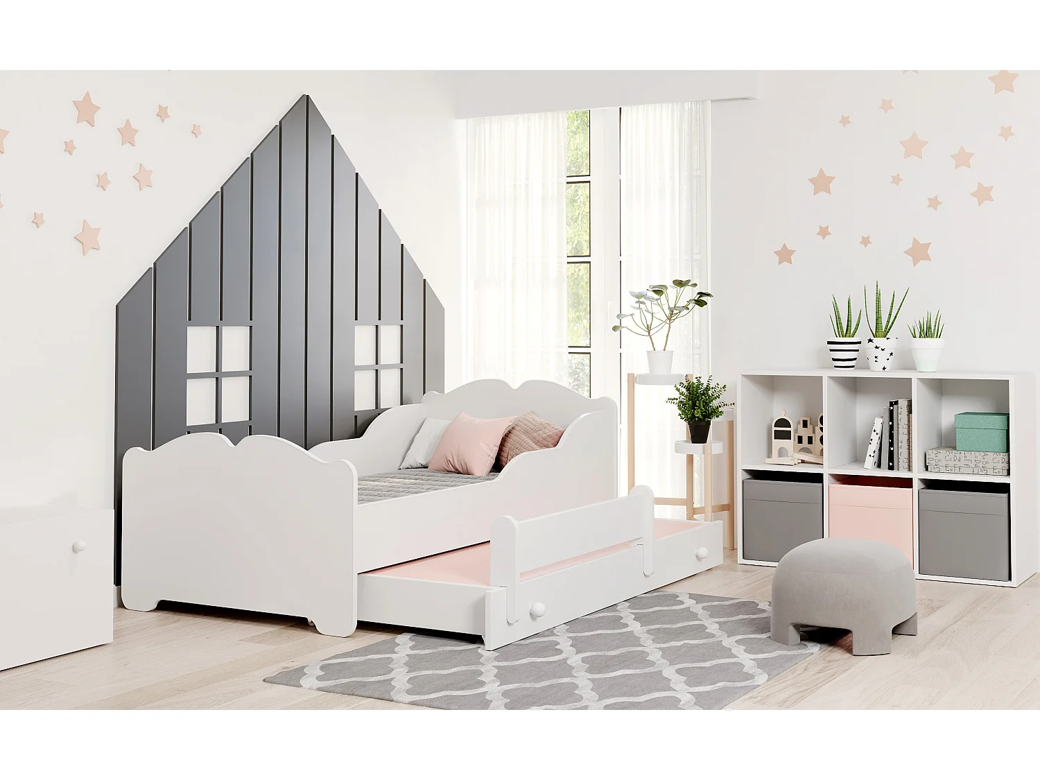 Cama dupla 160 x 80 com colchões e estrados incluídos Kobi Anna