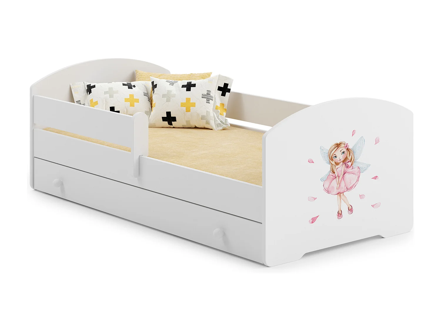 Cama Gaveta Barreira Protetora Branco (160x80)