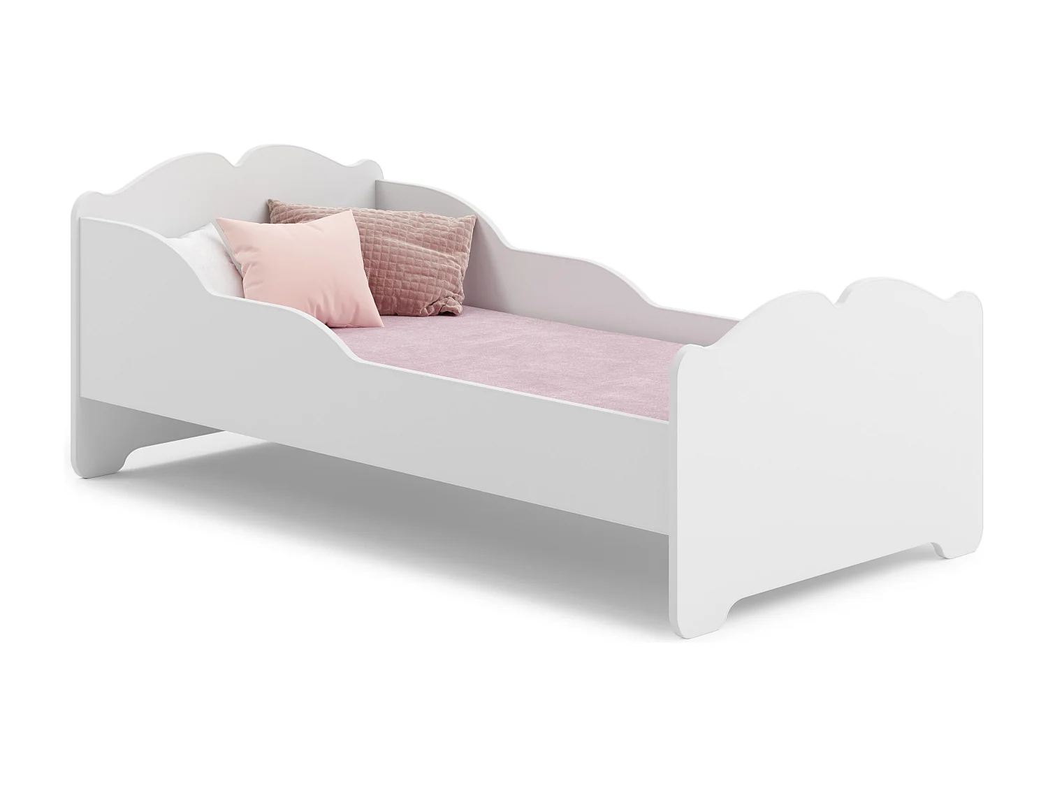 Anna - lit simple 140x70 blanc, dans un ensemble avec un matelas et un sommier