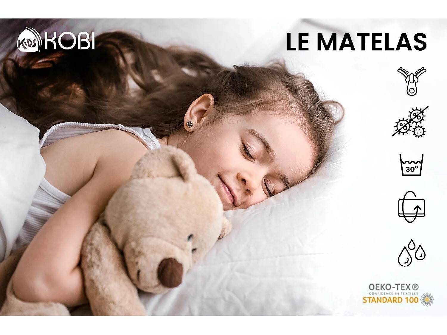 Lit enfant 4x4 160x80 avec matelas et sommier inclus