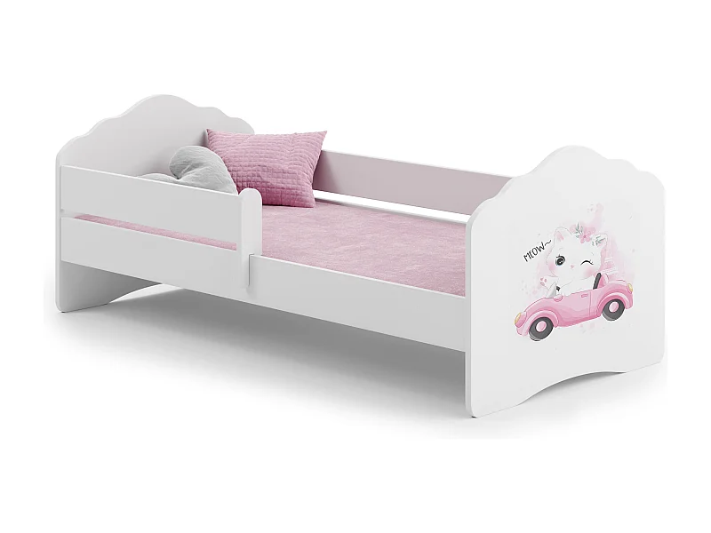 Cama de criança 140 x 70 colchão e estrado incluídos Kobi Wave Cat