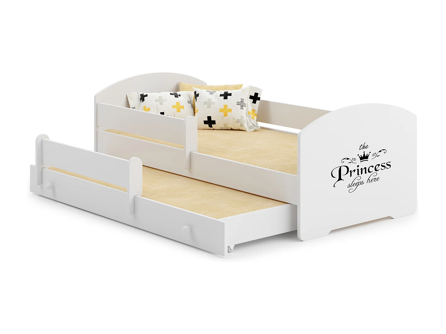 Cama dupla 160 x 80 com colchões e estrados incluídos Kobi Luk Princess