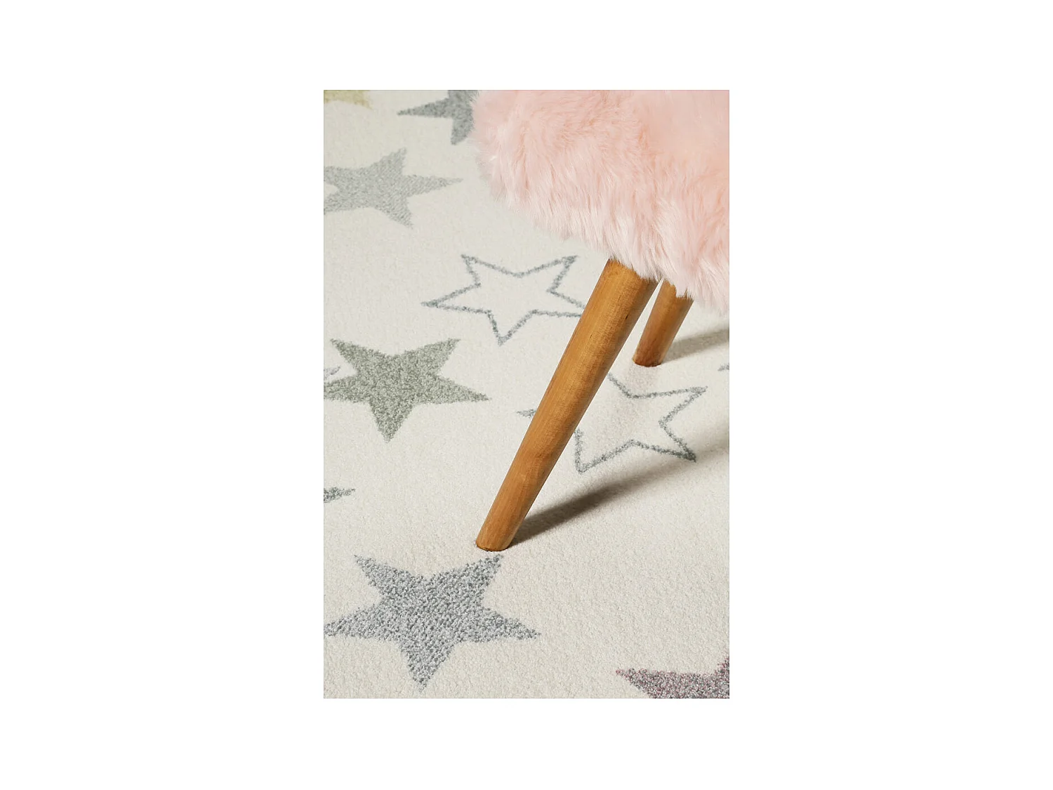 Tapis Esprit Home pour enfant étoilé blanc Esterya Rectangulaire Enfant Tissé