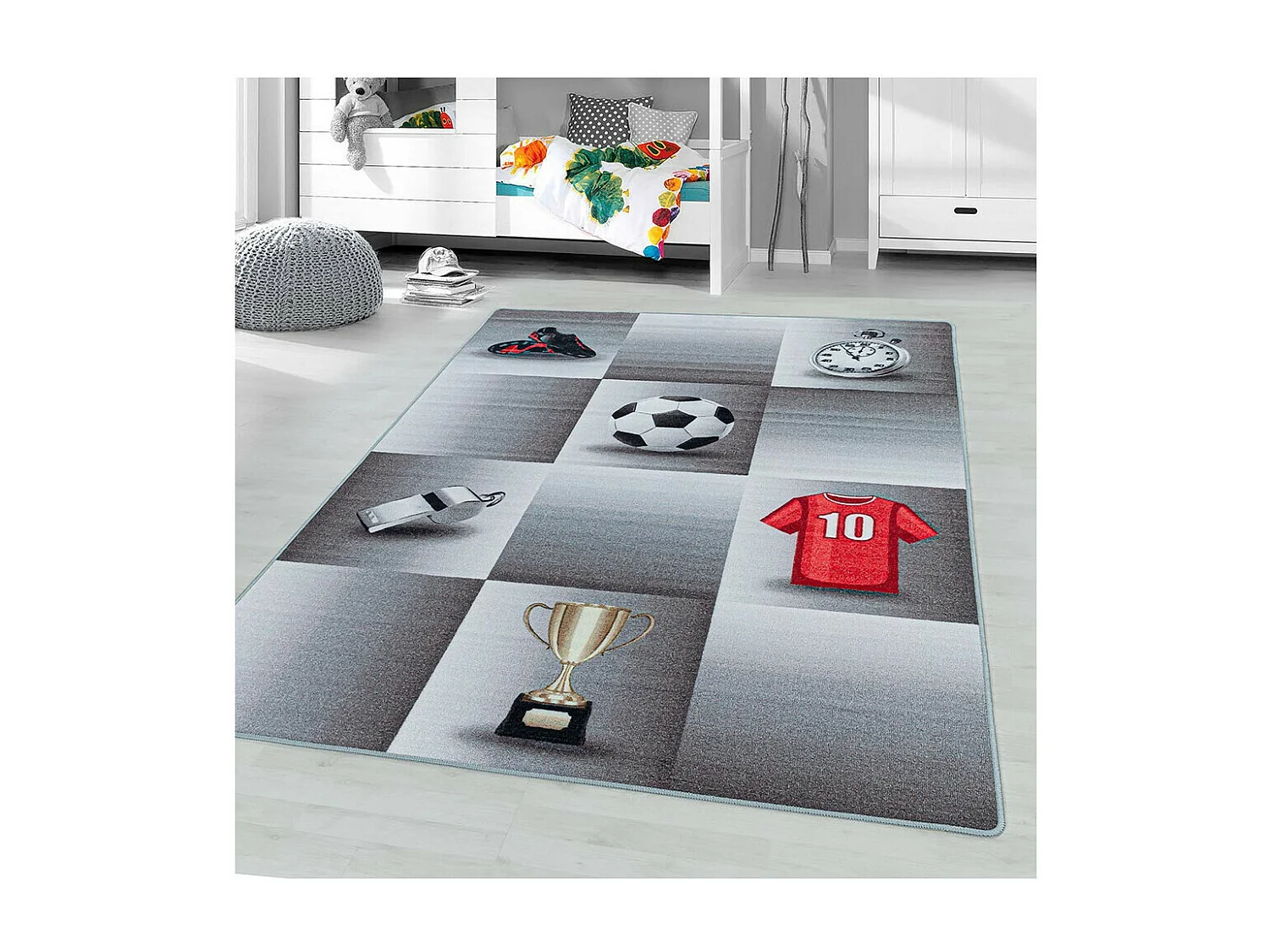 Tapis enfant antidérapant football Storado Rectangulaire Enfant Mécanique Antidérapant