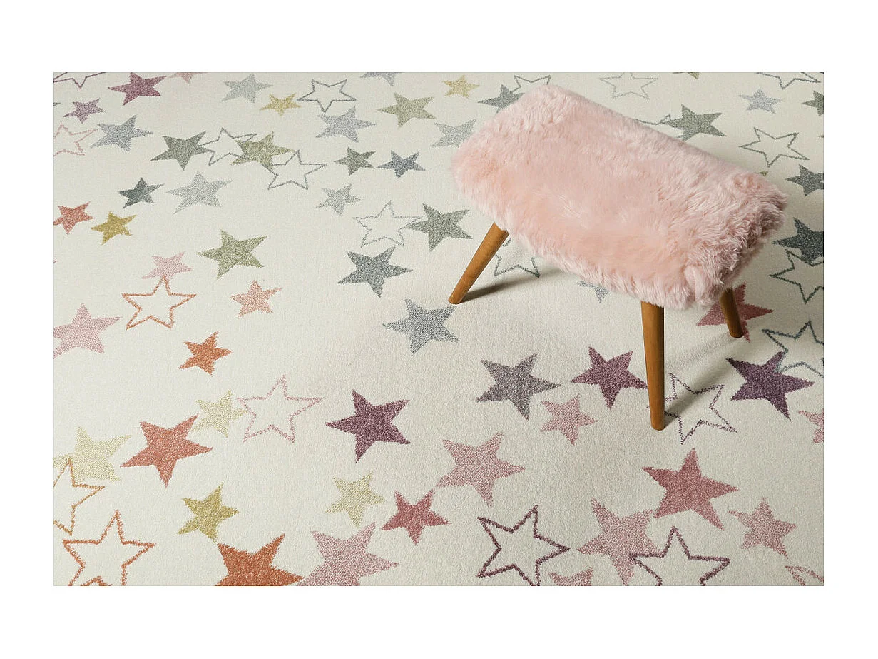 Tapis Esprit Home pour enfant étoilé blanc Esterya Rectangulaire Enfant Tissé