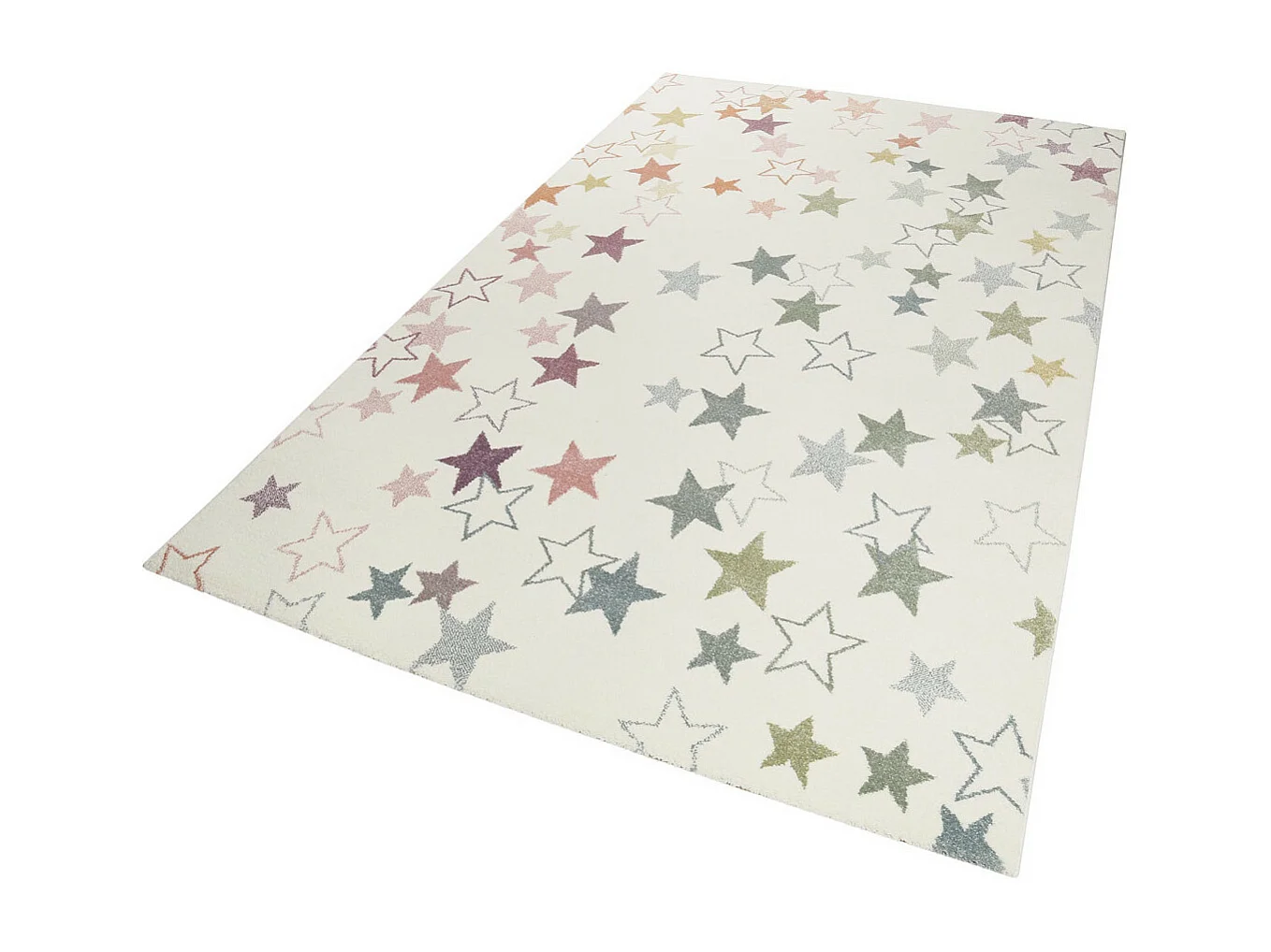 Tapis Esprit Home pour enfant étoilé blanc Esterya Rectangulaire Enfant Tissé