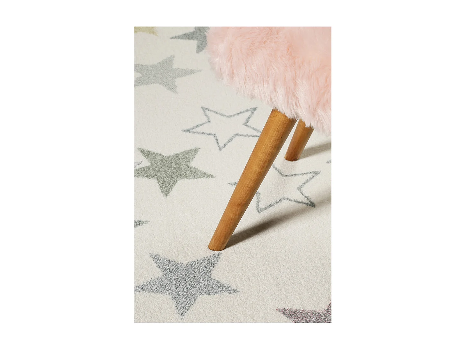 Tapis Esprit Home pour enfant étoilé blanc Esterya Rectangulaire Enfant Tissé