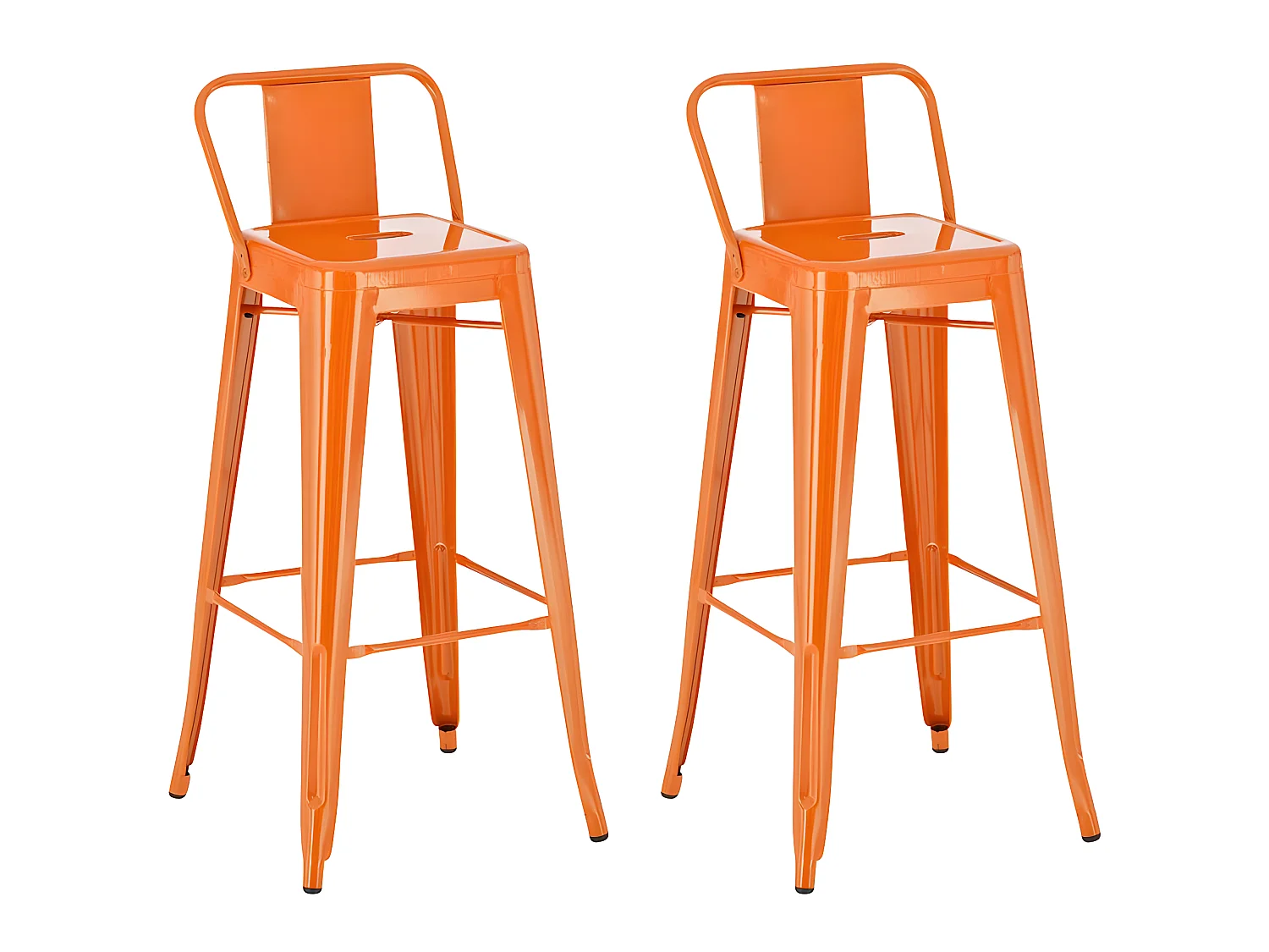 Lot de 2 tabourets métal argentée 44 x 43 x 96 cm TDB10142