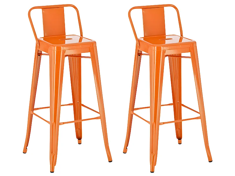 Lot de 2 tabourets métal argentée 44 x 43 x 96 cm TDB10142