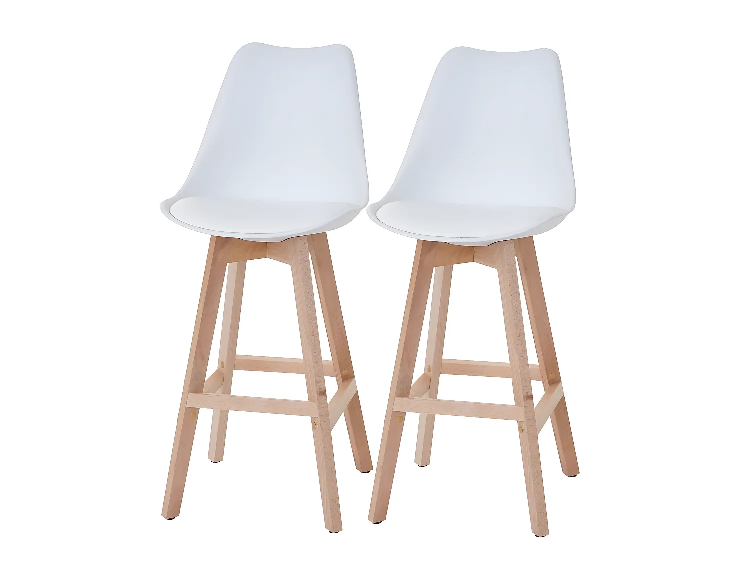 Lot de 2 tabourets blanche 46 x 54 x 76 cm TDB04019