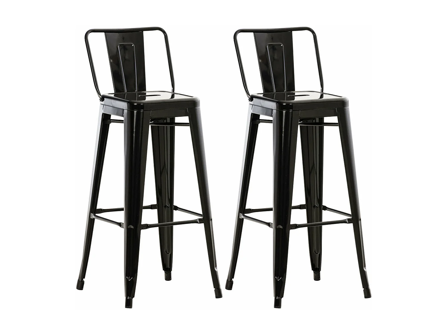 Lot de 2 tabourets métal argentée 44 x 43 x 96 cm TDB10141