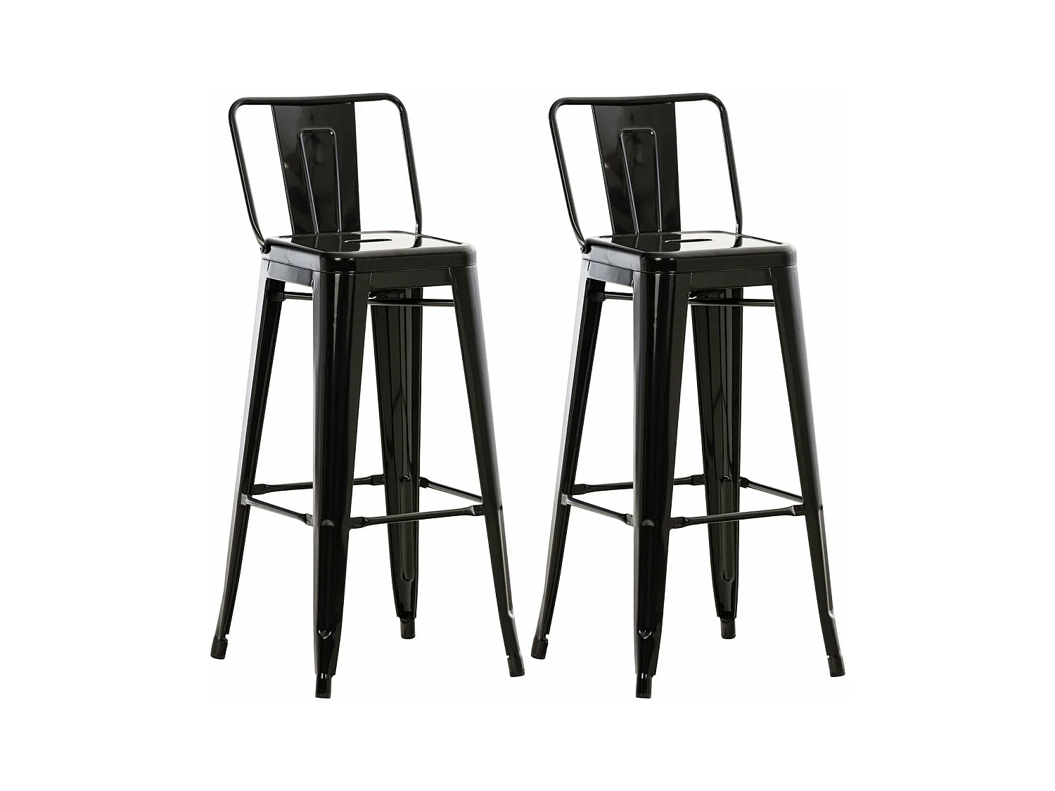 Lot de 2 tabourets métal argentée 44 x 43 x 96 cm TDB10141