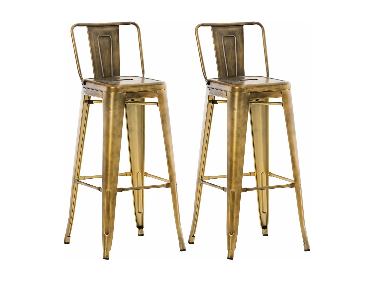 Lot de 2 tabourets métal argentée 44 x 43 x 96 cm TDB10134/2