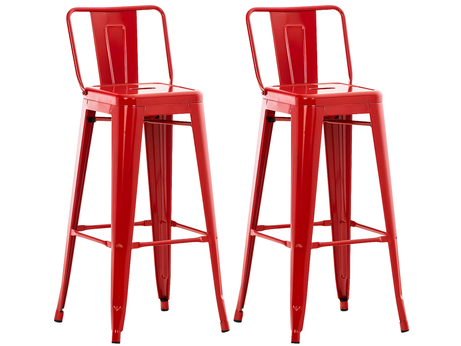 Lot de 2 tabourets métal argentée 44 x 43 x 96 cm 10_0001084