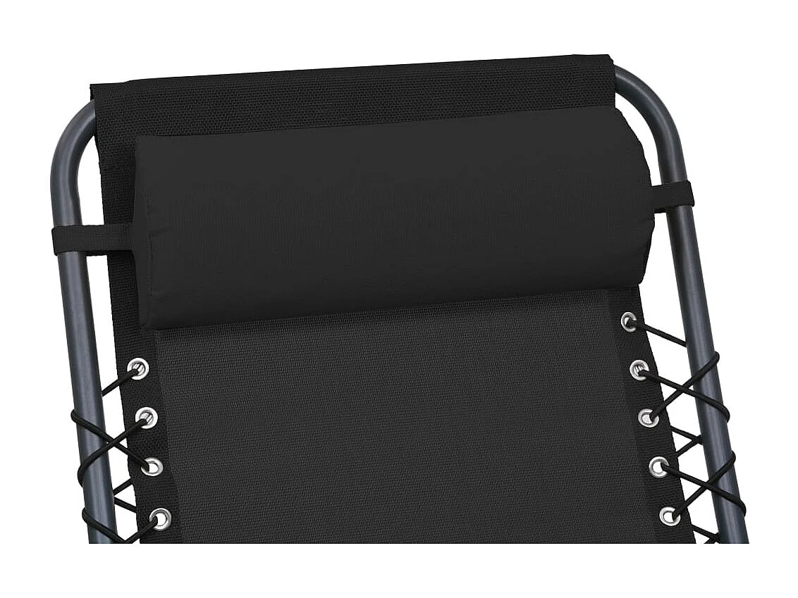 Appui-tête de chaise longue noire 40 x 7 x 15 cm DEC021804