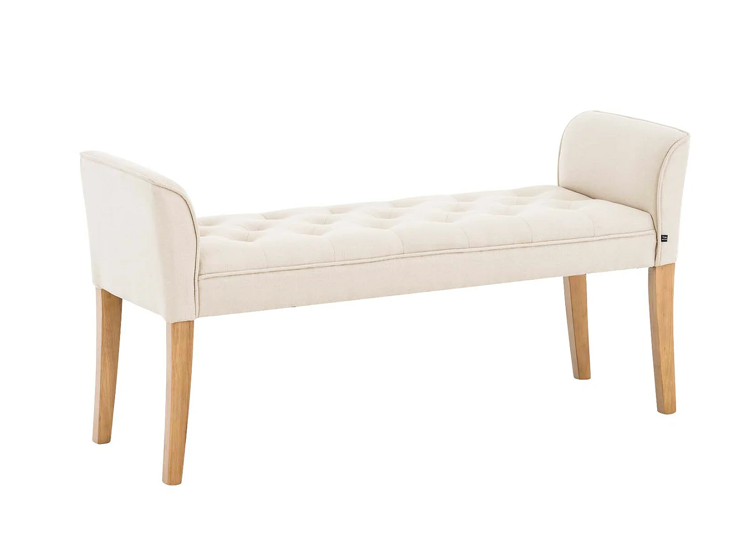 Banc banquette capitonné en bois marron 133 x 43 x 64 cm BAN10001